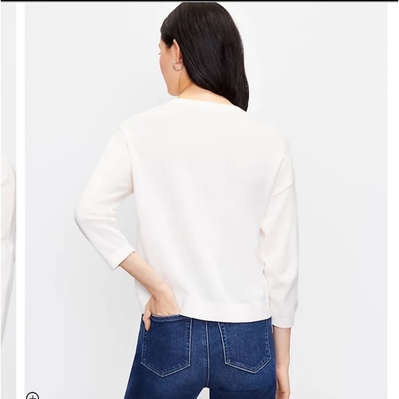 Loft Off-white Summer Novelty Print Gelato Spellout Lightweight Sweater Sz‎ XS - Picture 4 of 14